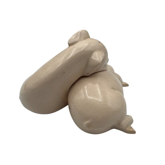 Vintage Ceramic  Stackable Pig Salt & Pepper Shakers Set - Picture 5 of 6